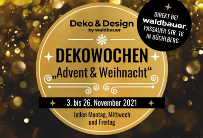 Deko-Sonderausstellung „Advent & Weihnacht“ vom 3. – 26. November bei Waldbauer